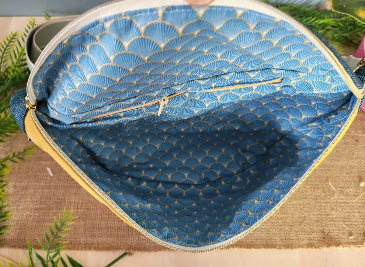 Sac banane XL multicolore velours et suédine