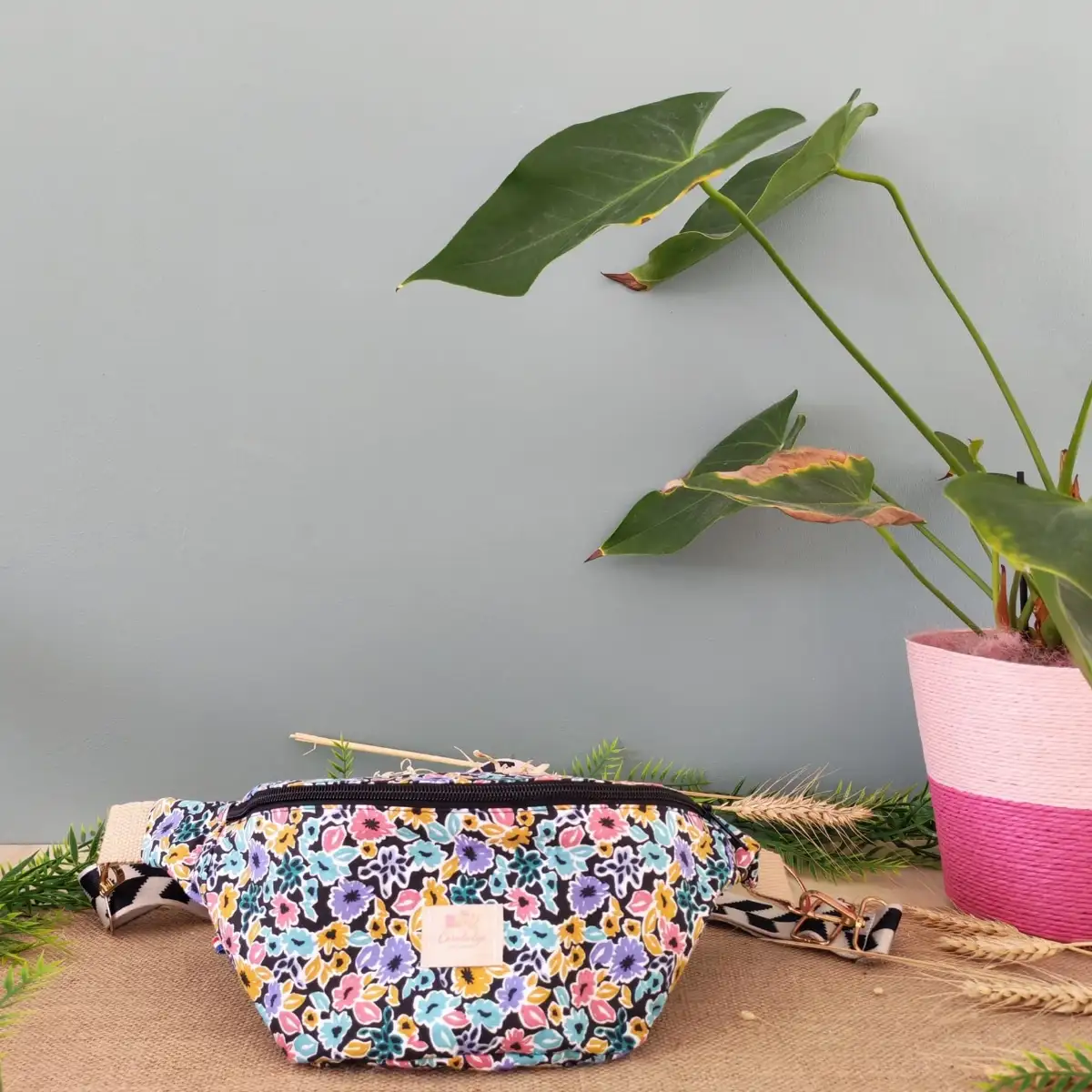 Sac banane Médium fleuri