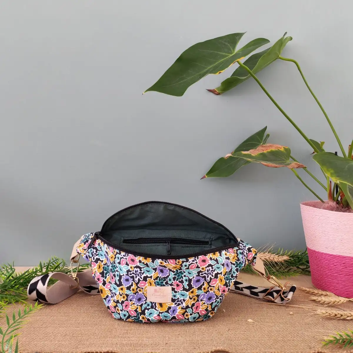 Sac banane Médium fleuri